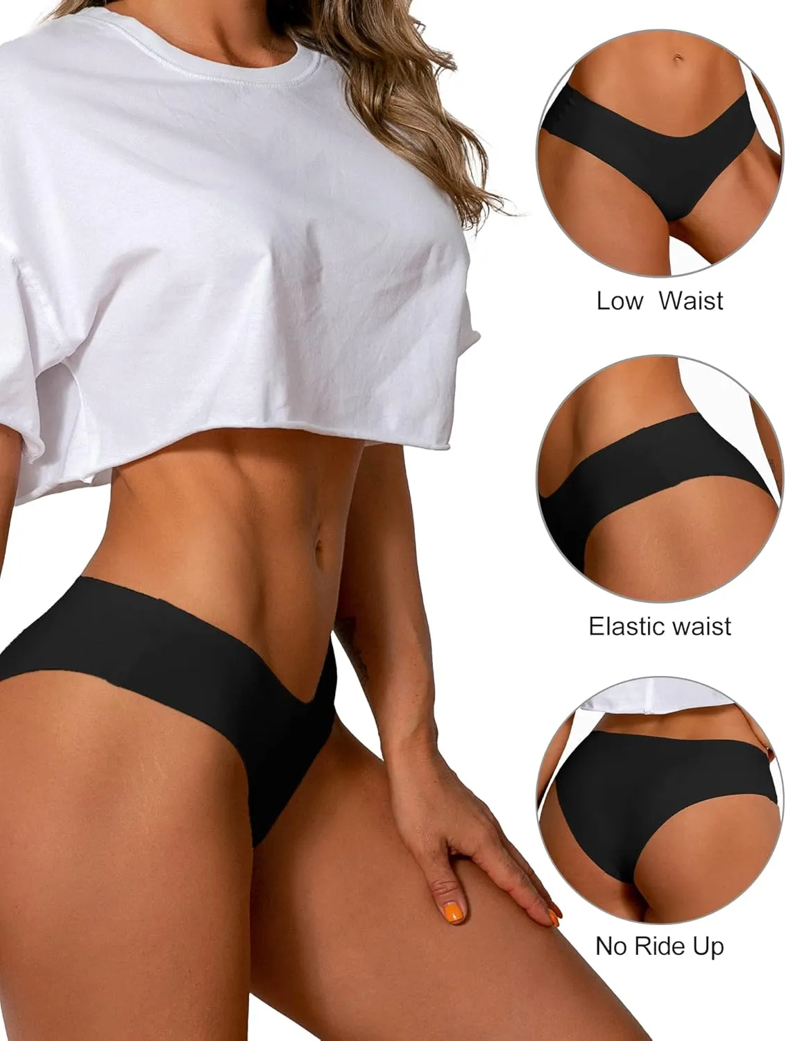 DEANGELMON Seamless Underwear for Women No Show Bikini Panties Comfortable Stretch Invisible Ladies Hipster Briefs