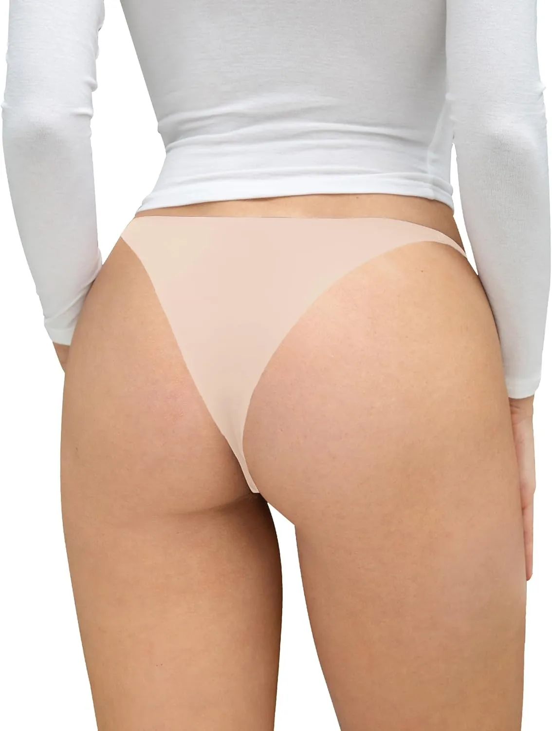DEANGELMON Women String Bikini Panties Seamless Underwear Microfiber No Show Invisible Stretchy Soft Pack