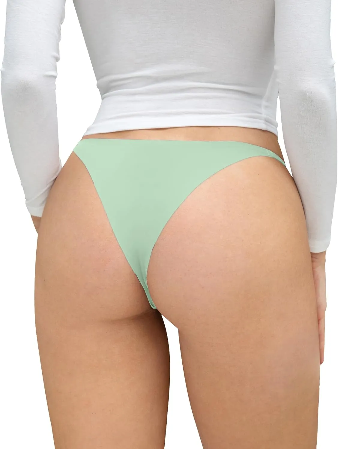 DEANGELMON Women String Bikini Panties Seamless Underwear Microfiber No Show Invisible Stretchy Soft Pack