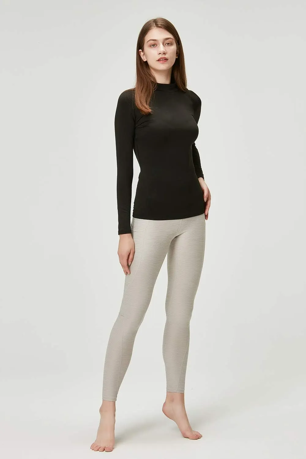 DEVOPS Women's 2 Pack Thermal Turtle Long Sleeve Shirts Compression Baselayer Tops