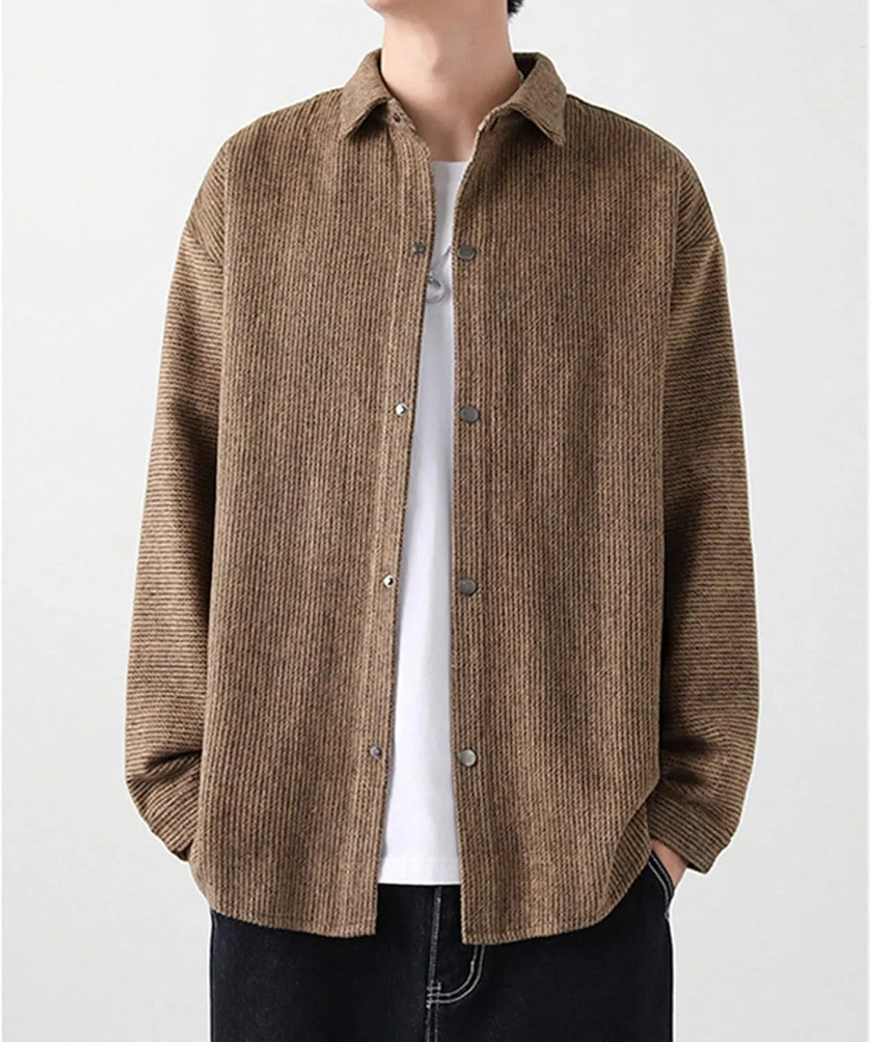 DGHM-JLMY Male Lamb Wool Warm Cotton-Padded Jacket Coats Hip Hop Warm Male Parkas Winter Loose Zipper Padded Jacket