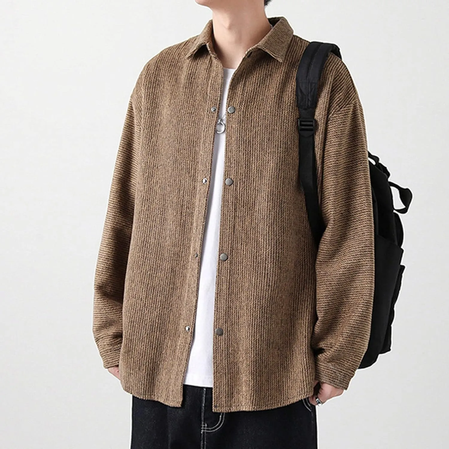 DGHM-JLMY Male Lamb Wool Warm Cotton-Padded Jacket Coats Hip Hop Warm Male Parkas Winter Loose Zipper Padded Jacket