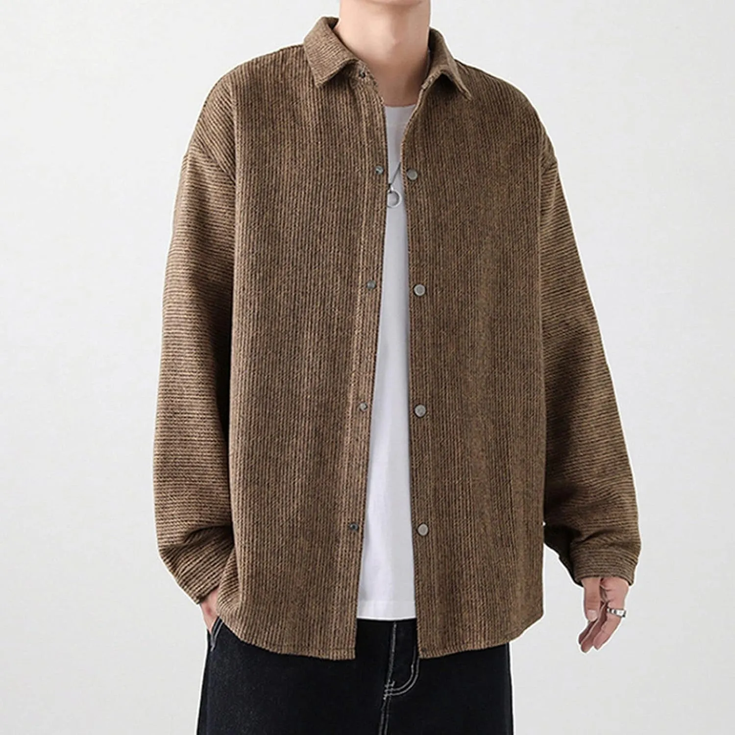 DGHM-JLMY Male Lamb Wool Warm Cotton-Padded Jacket Coats Hip Hop Warm Male Parkas Winter Loose Zipper Padded Jacket
