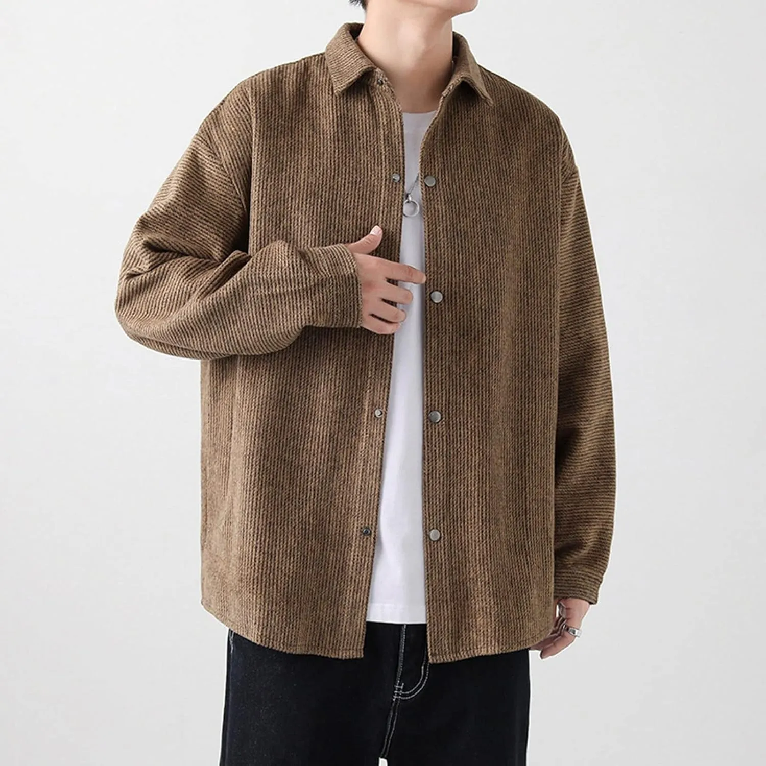 DGHM-JLMY Male Lamb Wool Warm Cotton-Padded Jacket Coats Hip Hop Warm Male Parkas Winter Loose Zipper Padded Jacket
