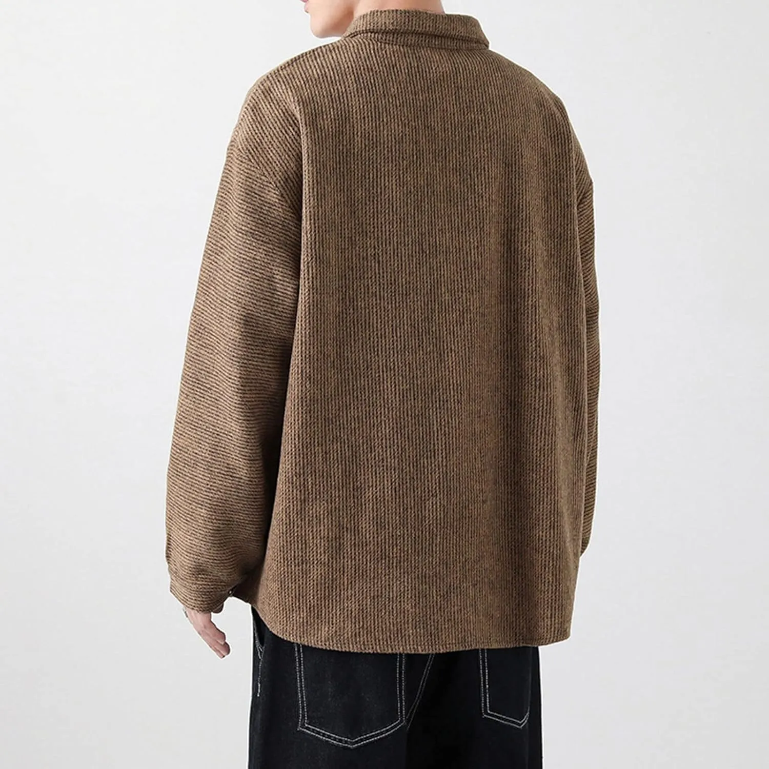 DGHM-JLMY Male Lamb Wool Warm Cotton-Padded Jacket Coats Hip Hop Warm Male Parkas Winter Loose Zipper Padded Jacket