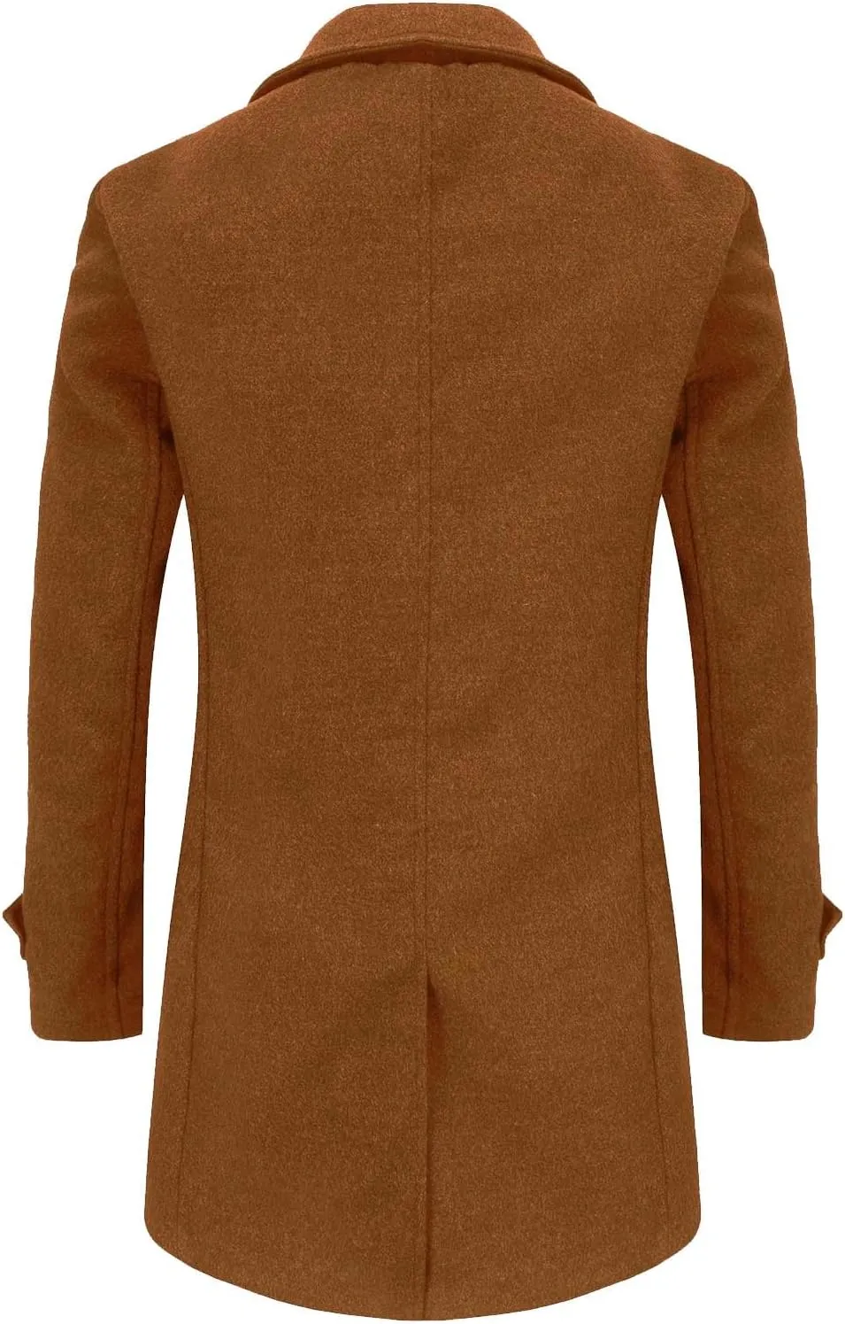 Dgoopd Mens Trench Coat Double Breasted Wool Blend Coat Notch Lapel Jacket Casual Pea Coats Winter Business Overcoat