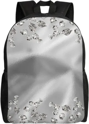 Diamonds Pattern Backpack  Water-Resistant Laptop Bag, 15" Compartment, Lightweight Unisex Daypack For Work & Travel
