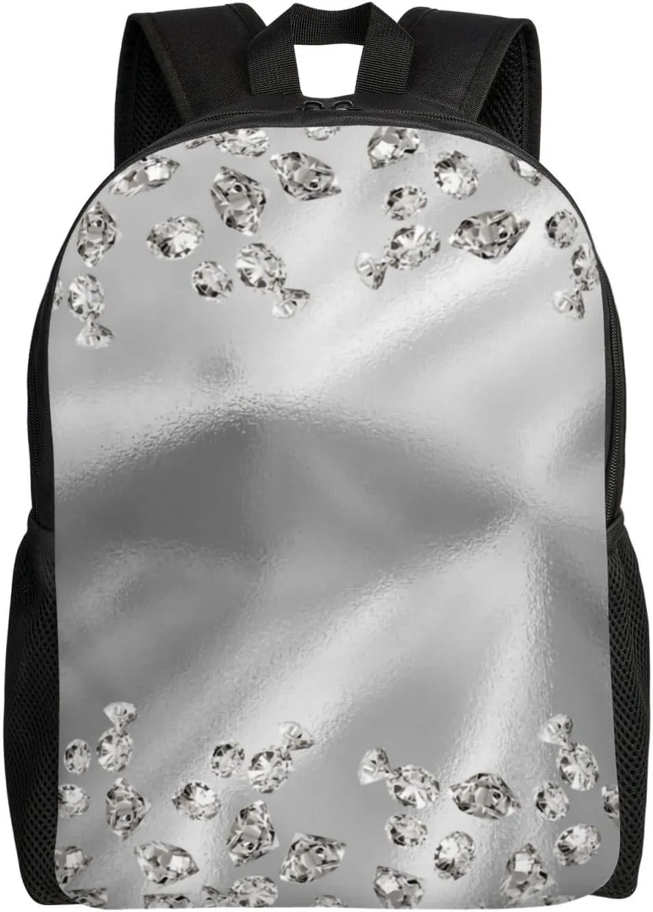 Diamonds Pattern Backpack  Water-Resistant Laptop Bag, 15" Compartment, Lightweight Unisex Daypack For Work & Travel