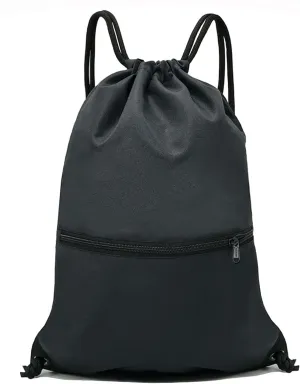 DRAWSTRING BACKPACK - Water Resistant, Ideal for Gym, Sports, Yoga, Dance, Travel and Shopping Drawstring Bag
