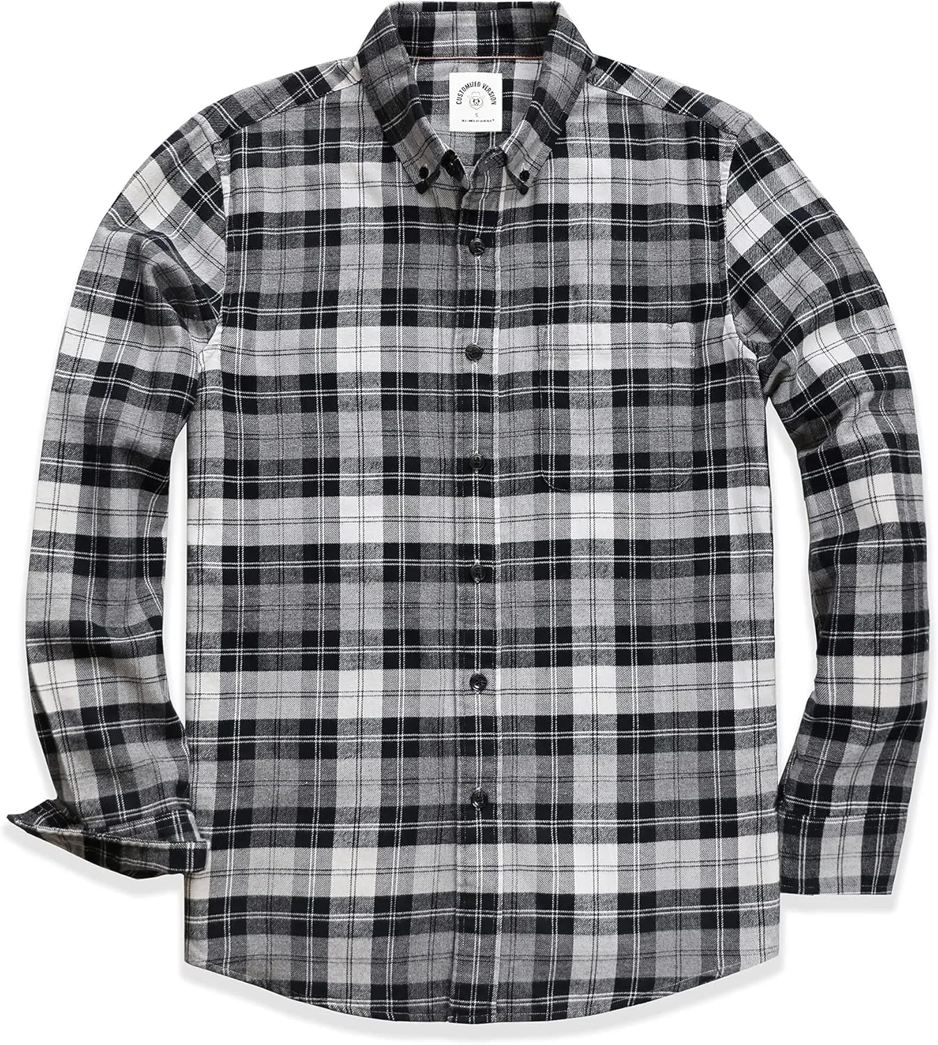 Dubinik Flannel Shirt for Men Casual Button Down Work Soft All Cotton Lightweight Flannel Mens Plaid Shirts Long Sleeve
