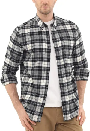 Dubinik Flannel Shirt for Men Casual Button Down Work Soft All Cotton Lightweight Flannel Mens Plaid Shirts Long Sleeve