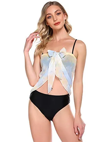 Ekouaer Women Short Sarongs Beach Wrap Sheer Chiffon Bikini Wrap Cover Ups Skirt for Swimwear Small