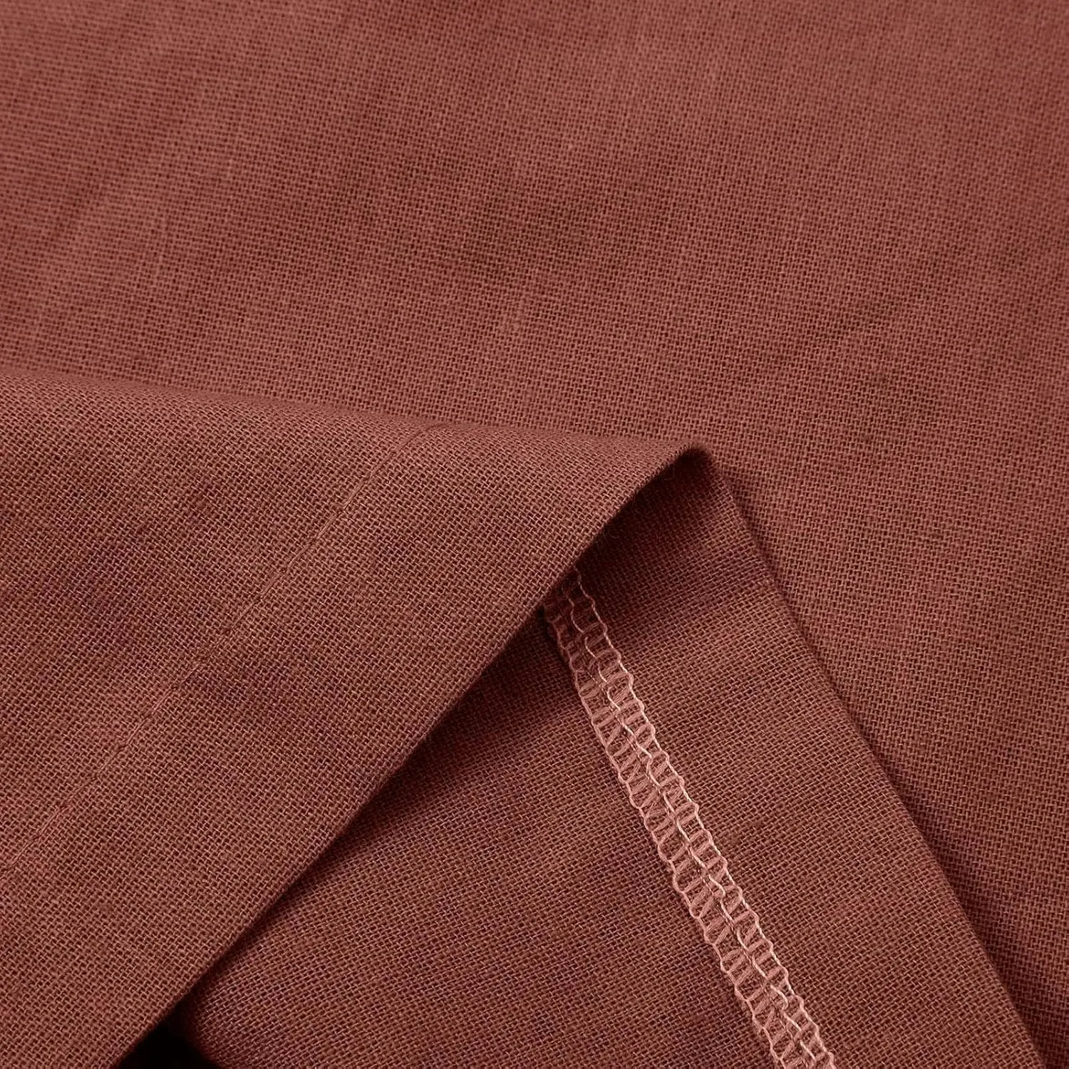 Elastic Waist Dress Pants Women Tummy Control Casual Baggy Linen Wide Leg Pants Summer Lounge Pants with Pockets