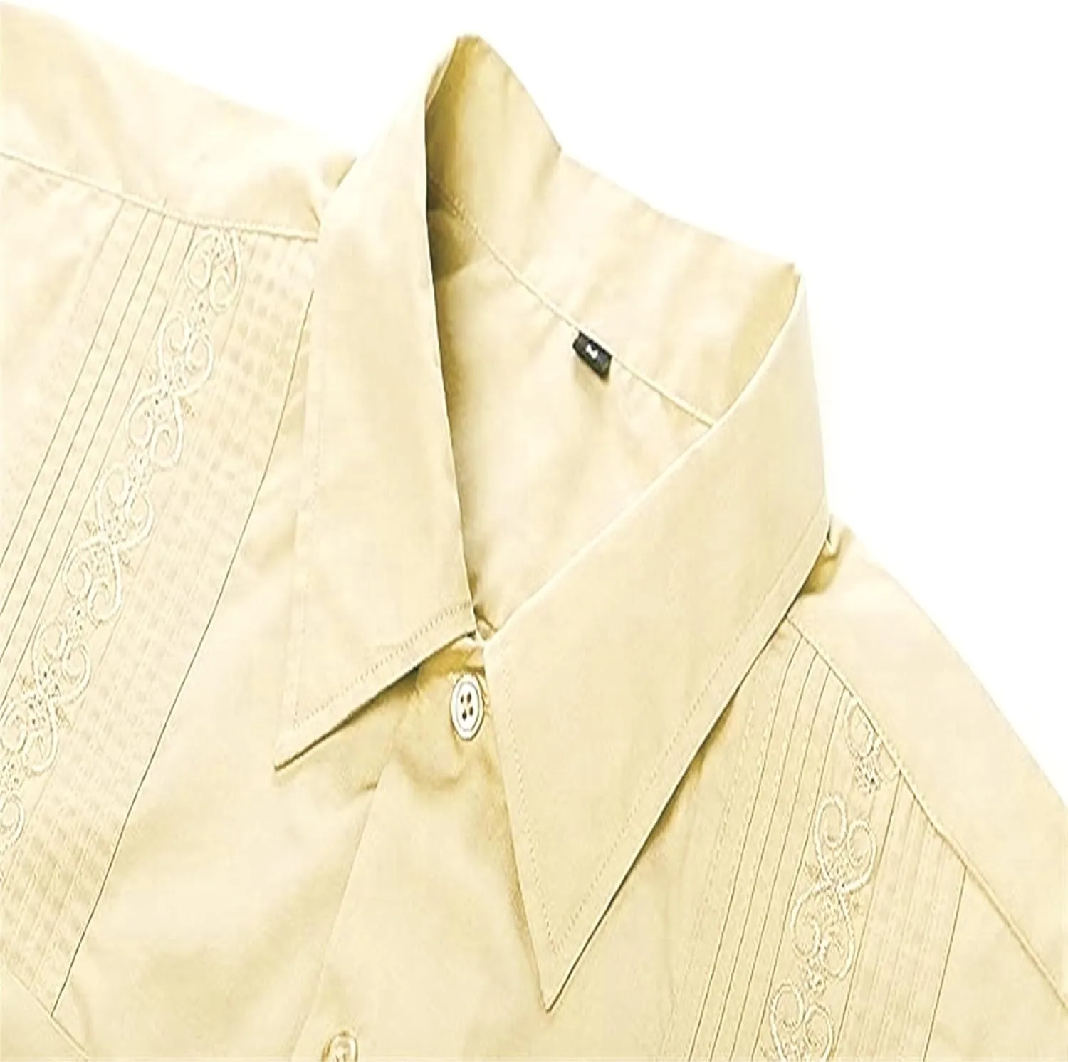 Embroidery Shirts for Men Patterns Cuban Guayabera Long Sleeve Wedding Beach Bartender Casual Blouse with Pockets