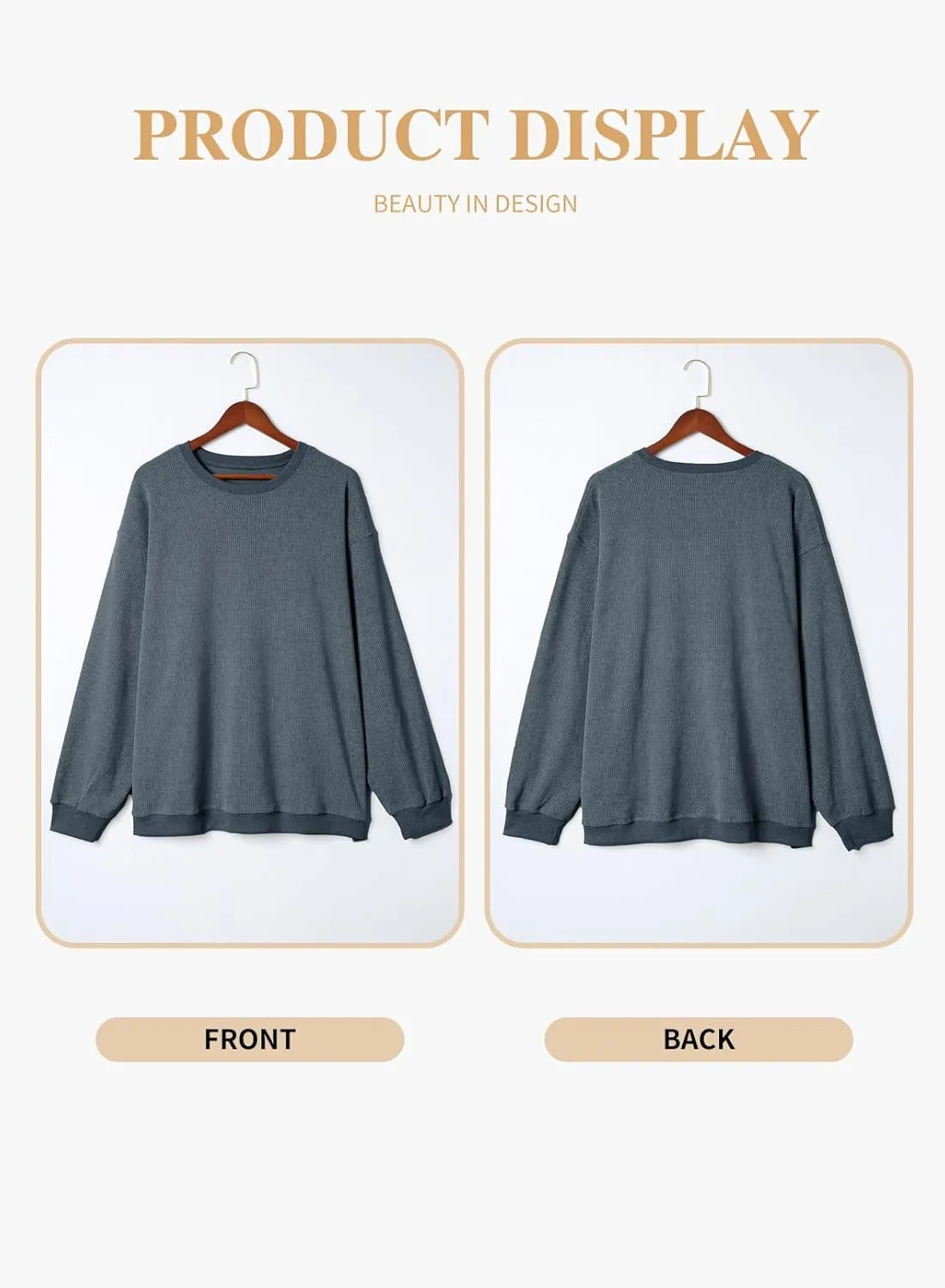 Eytino Women Plus Size Sweatshirts Long Sleeve Crew Neck Casual Oversized Soft Pullover Tops Shirts(1X-5X)
