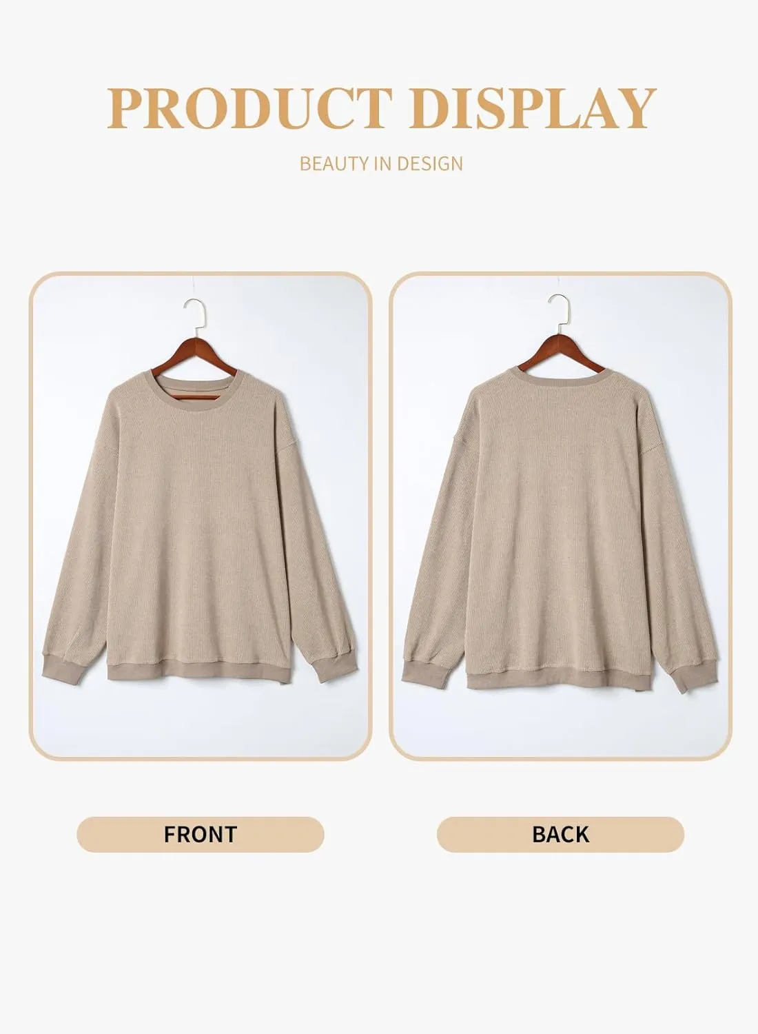 Eytino Women Plus Size Sweatshirts Long Sleeve Crew Neck Casual Oversized Soft Pullover Tops Shirts(1X-5X)