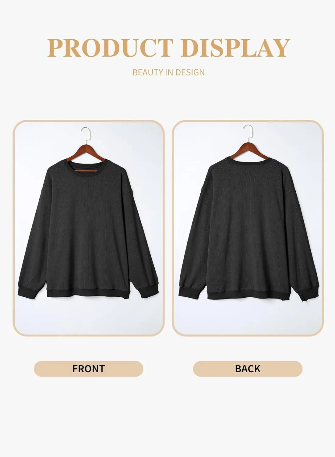 Eytino Women Plus Size Sweatshirts Long Sleeve Crew Neck Casual Oversized Soft Pullover Tops Shirts(1X-5X)