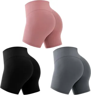 FEYHAY 3 Pack Capri Leggings for Women - High Waisted Yoga Pants Buttery Soft Stretchy Workout Running Cycling
