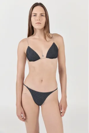 Fine Strap Triangle Top - Pinstripe