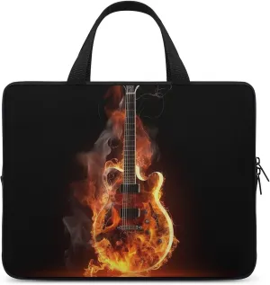 Fire Guitar Laptop Bag Durable Laptop Sleeve Water-Resistant Notebook Bag for Computer Or Tablet