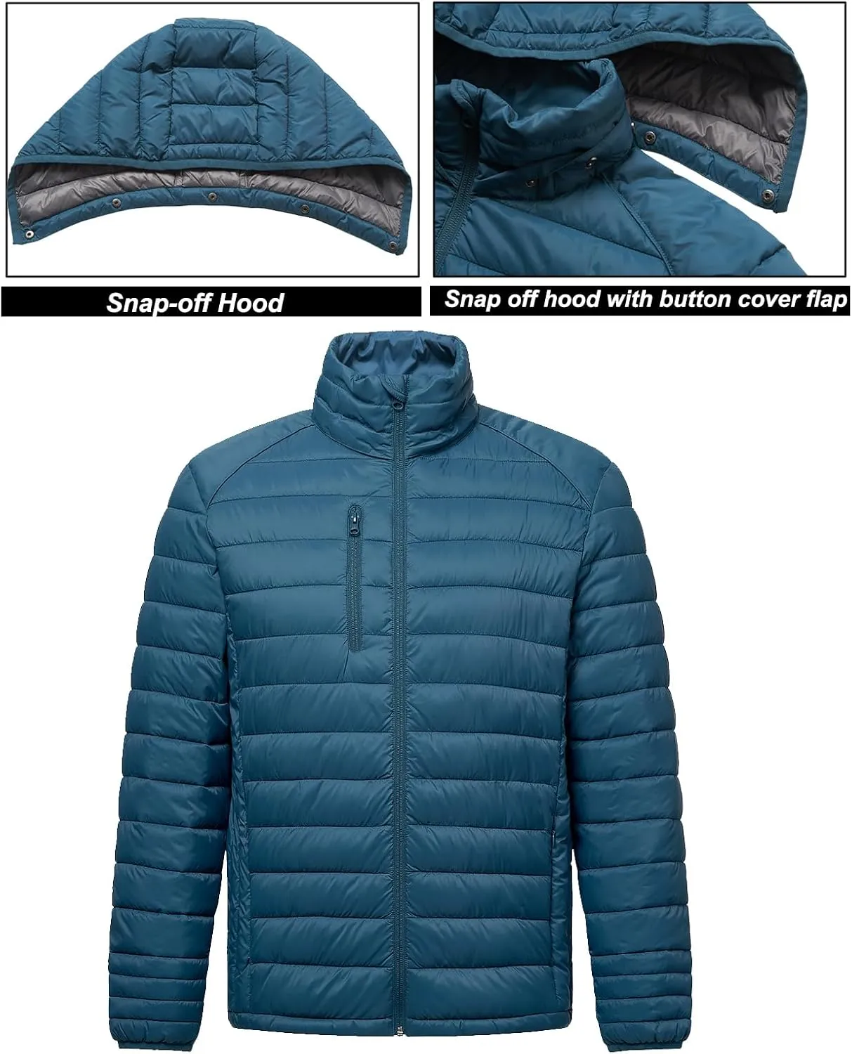 fit space Women's Puffer Jacket Synthetic Insulated Down Quilted Lightweight Coat with Hooded Water Resistant Packable
