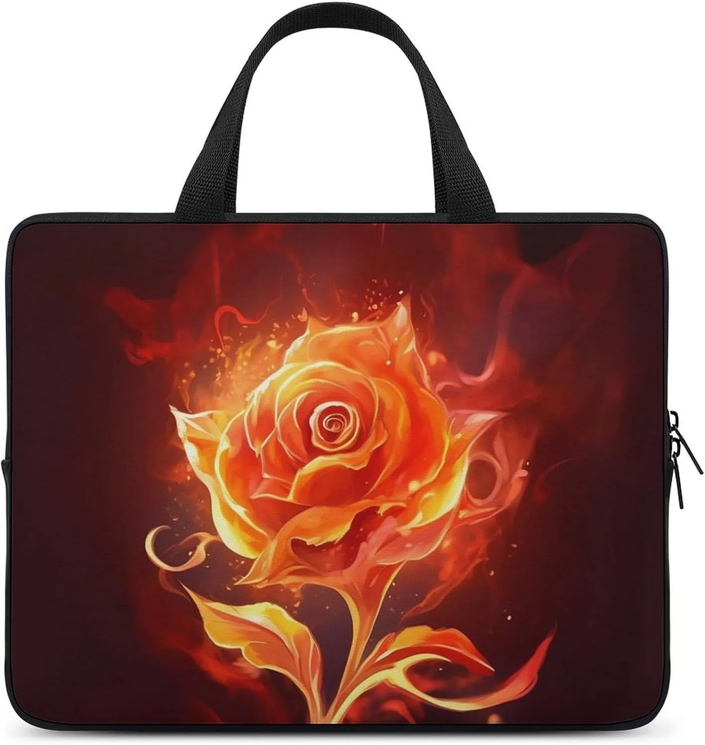 Flame Rose Laptop Bag Durable Laptop Sleeve Water-Resistant Notebook Bag for Computer Or Tablet