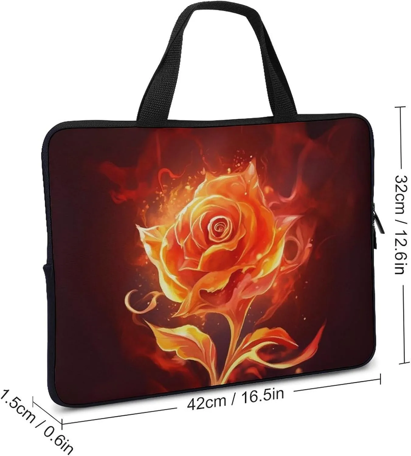 Flame Rose Laptop Bag Durable Laptop Sleeve Water-Resistant Notebook Bag for Computer Or Tablet
