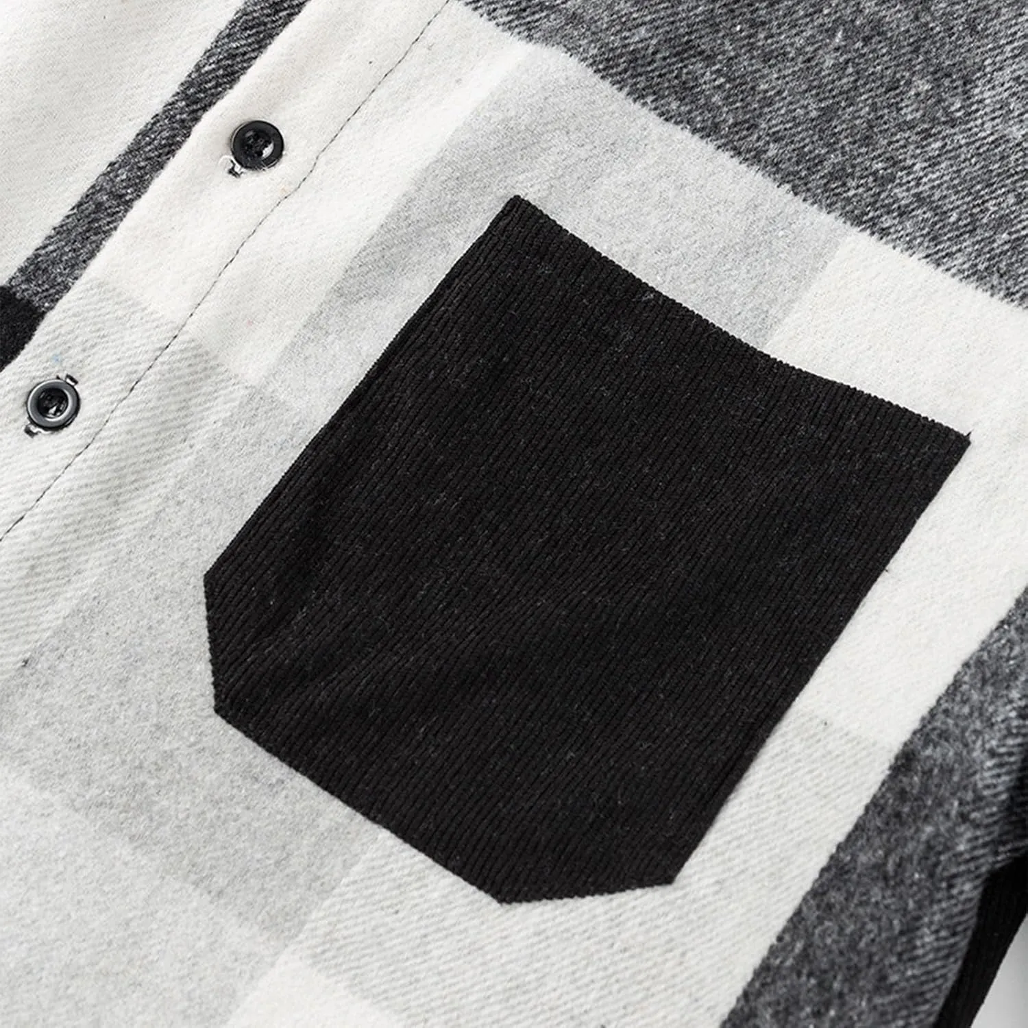 Flannel Hoodie for Men Long Sleeve Casual Button Down Plaid Shirt Lightweight Drawstring Regular Fit Pocket Shirt Jacket