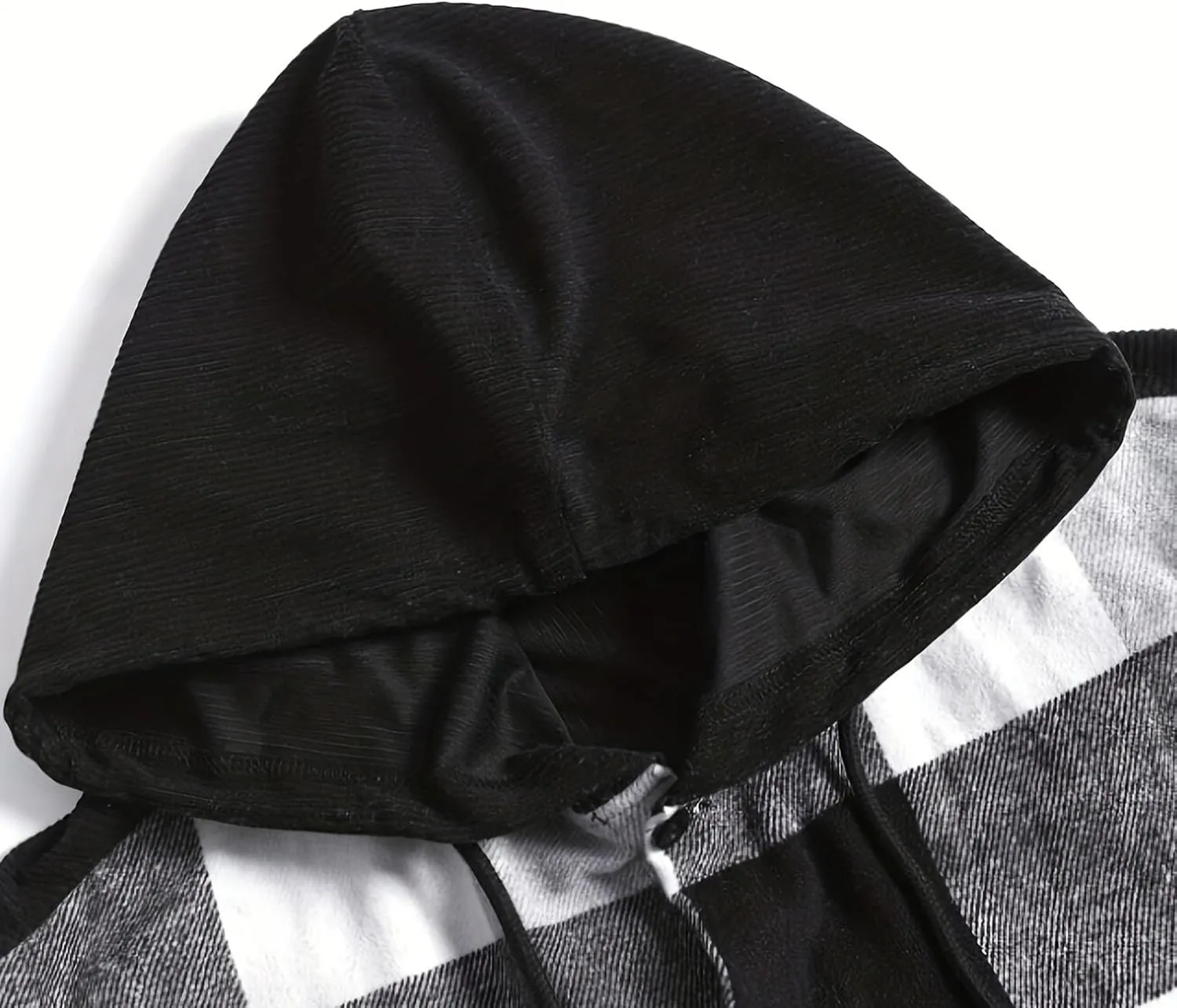 Flannel Hoodie for Men Long Sleeve Casual Button Down Plaid Shirt Lightweight Drawstring Regular Fit Pocket Shirt Jacket