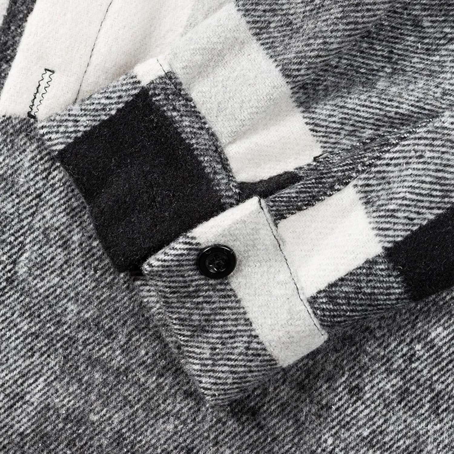 Flannel Hoodie for Men Long Sleeve Casual Button Down Plaid Shirt Lightweight Drawstring Regular Fit Pocket Shirt Jacket