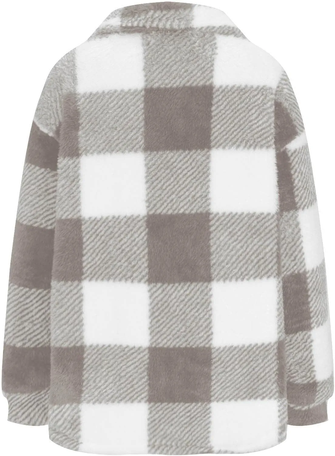 Flannels for Women 2024 Winter Warm Fuzzy Plaid Shirt Jackets Plus Size Button Casual Button Down Loose Trendy