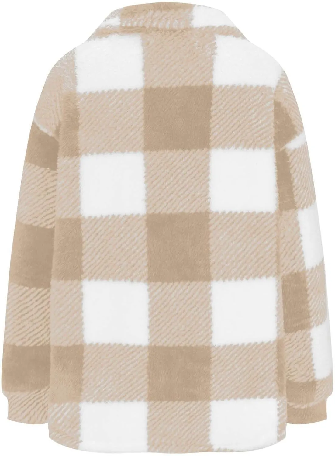 Flannels for Women 2024 Winter Warm Fuzzy Plaid Shirt Jackets Plus Size Button Casual Button Down Loose Trendy