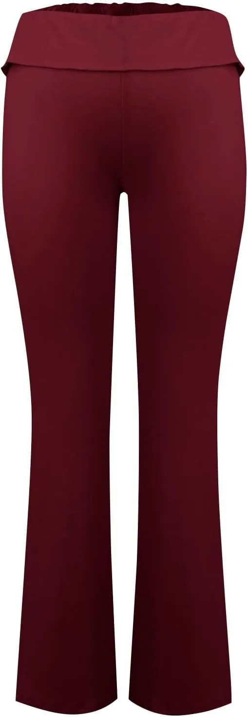Flare Leggings for Women Fold Over Yoga Pants Low Rise Wide Leg Sweatpants Cute Stretch Lounge Pants Y2k Clothes