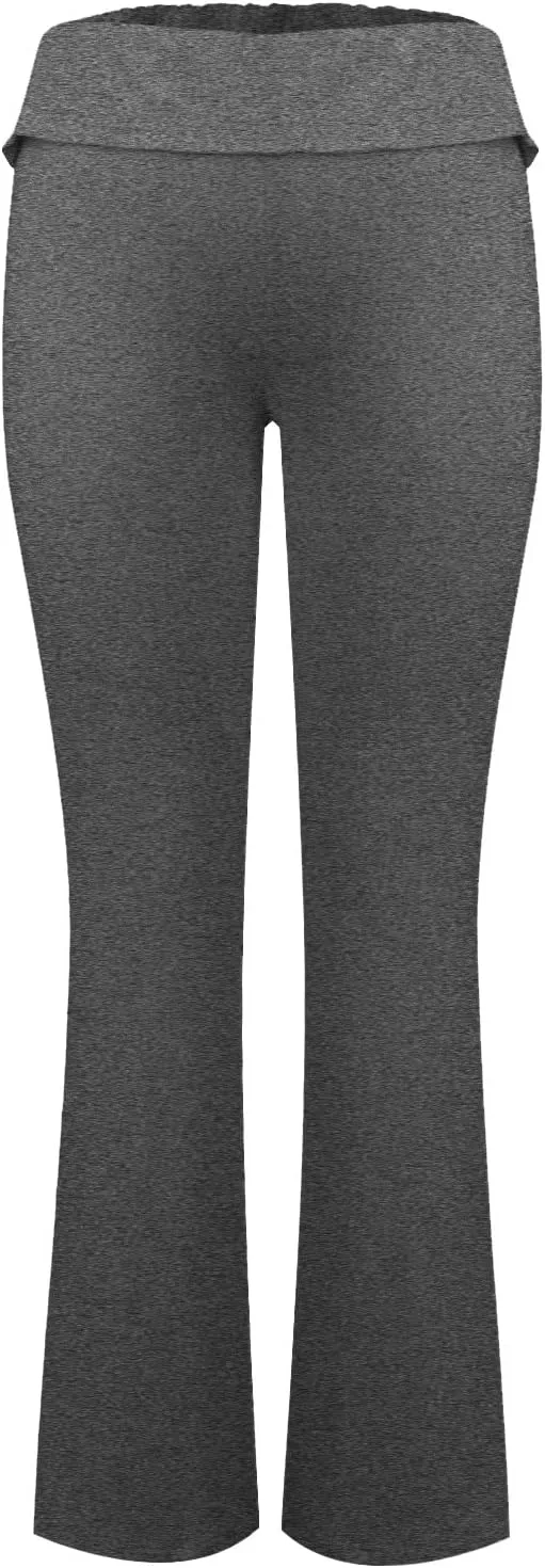Flare Leggings for Women Fold Over Yoga Pants Low Rise Wide Leg Sweatpants Cute Stretch Lounge Pants Y2k Clothes