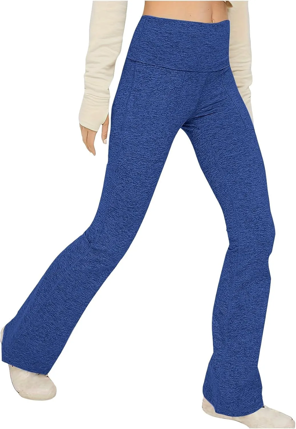 Flare Leggings for Women High Waist Yoga Pants Casual Stretch Workout Gym Pants 2024 Fall Fashion Outfit with Pockets