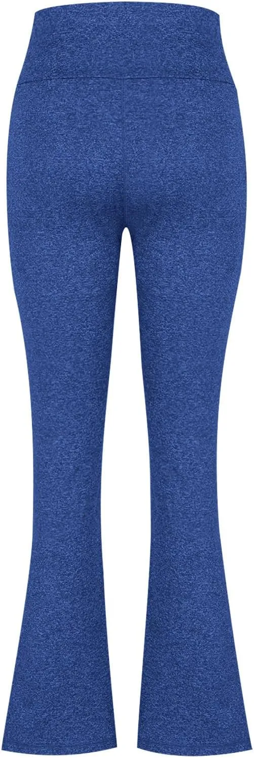 Flare Leggings for Women High Waist Yoga Pants Casual Stretch Workout Gym Pants 2024 Fall Fashion Outfit with Pockets