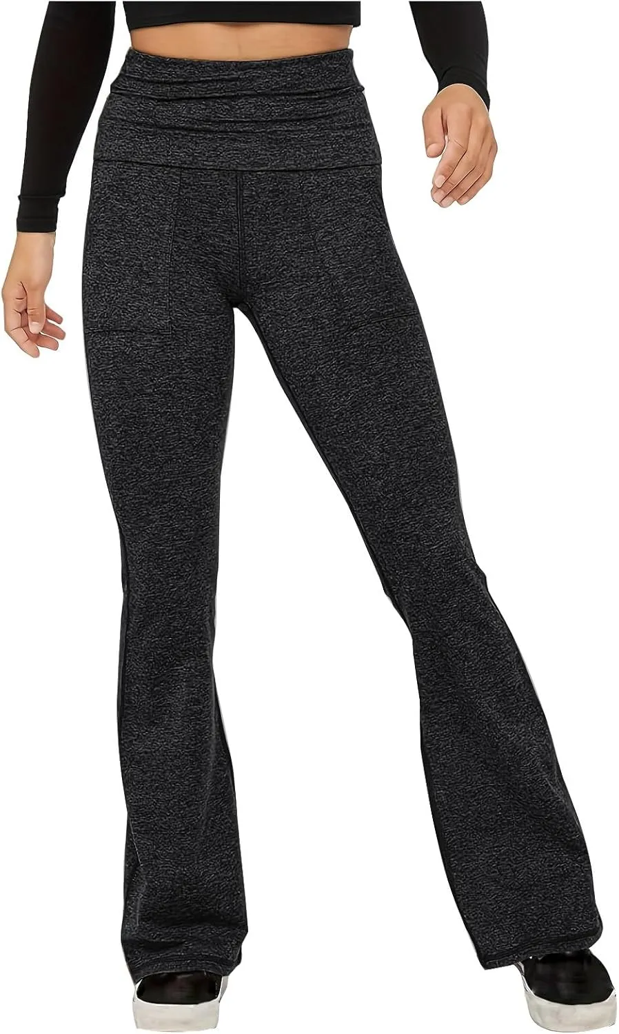 Flare Leggings for Women High Waist Yoga Pants Casual Stretch Workout Gym Pants 2024 Fall Fashion Outfit with Pockets