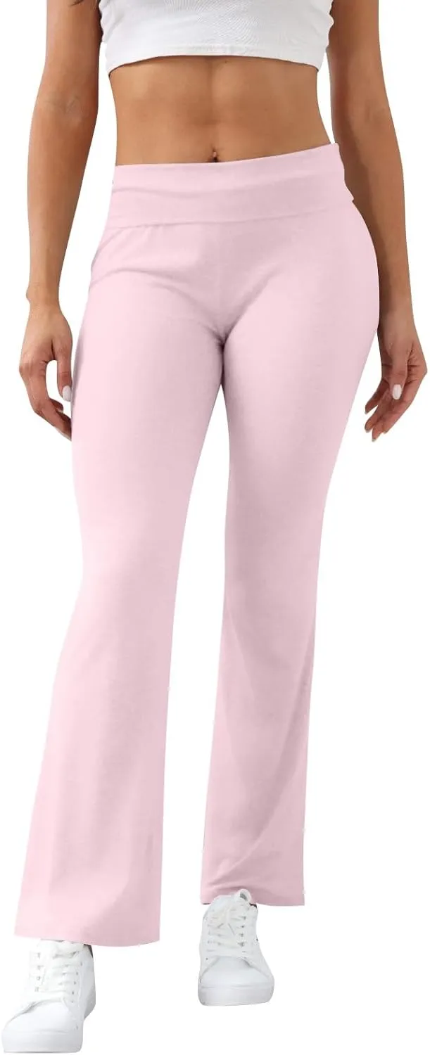 Flare Leggings, Yoga Summer Pants High Waisted Tummy Control Loose Pants Elastic Waist Dressy Casual Trousers