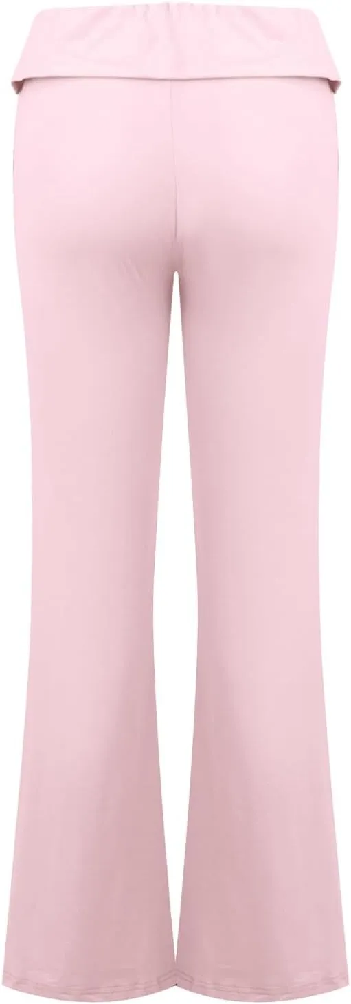 Flare Leggings, Yoga Summer Pants High Waisted Tummy Control Loose Pants Elastic Waist Dressy Casual Trousers