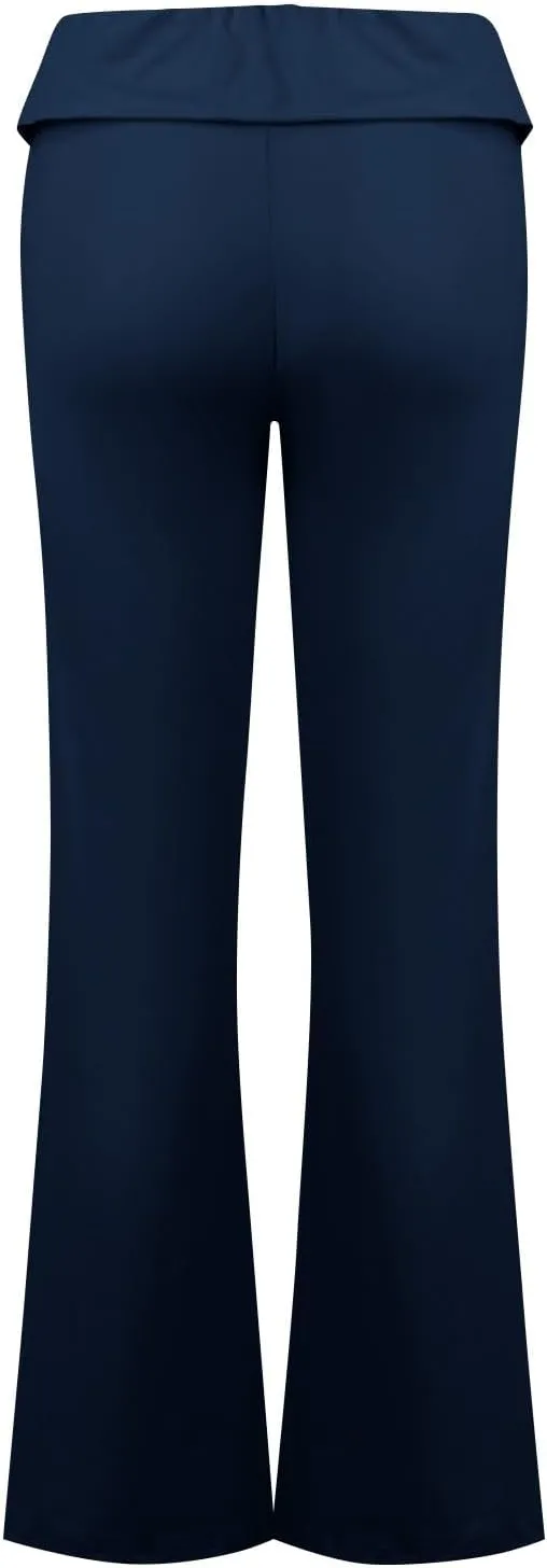 Flare Wide Leg Yoga Pants for Women Trouser Style Low Rise Fold Over Workout Leggings Buttery Soft Cotton Leggings