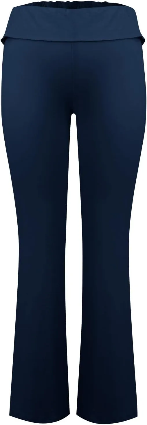 Flare Wide Leg Yoga Pants for Women Trouser Style Low Rise Fold Over Workout Leggings Buttery Soft Cotton Leggings