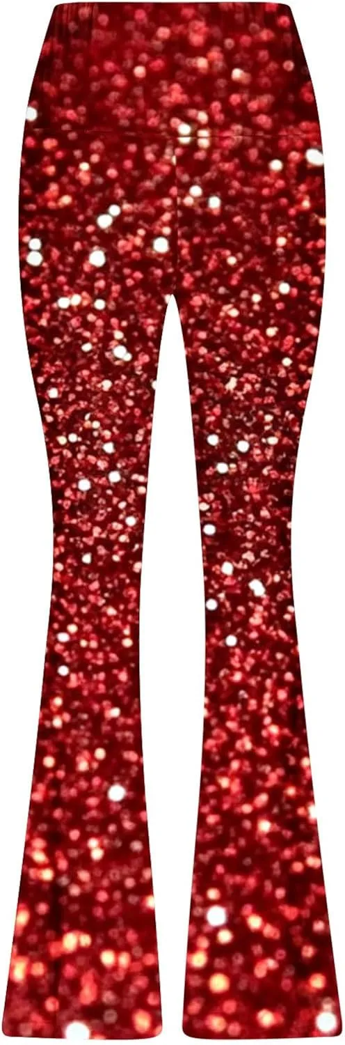 Flare Yoga Pants for Women Workout Legging Printed High Rise Stretch Bootcut Pull On Casual Lounge Trouser