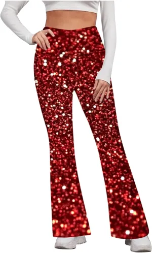 Flare Yoga Pants for Women Workout Legging Printed High Rise Stretch Bootcut Pull On Casual Lounge Trouser