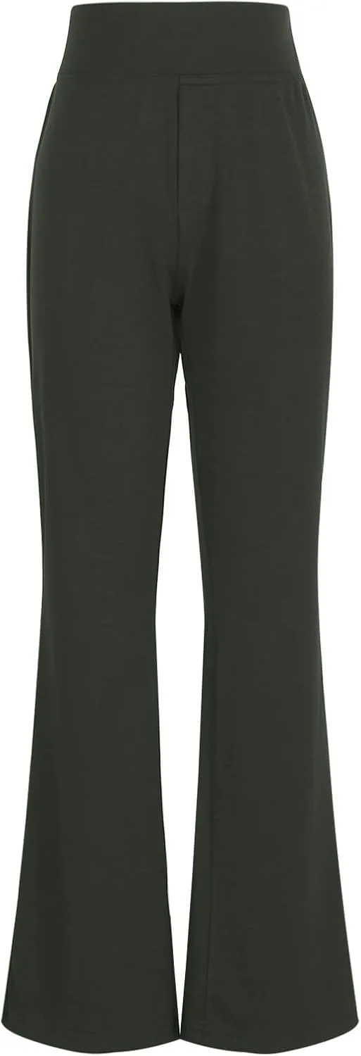Flared Leggings for Women Workout Gym Cargo Workout Yoga Pant Pocket Stretch High Waist Casual Bootcut Tights Trouser