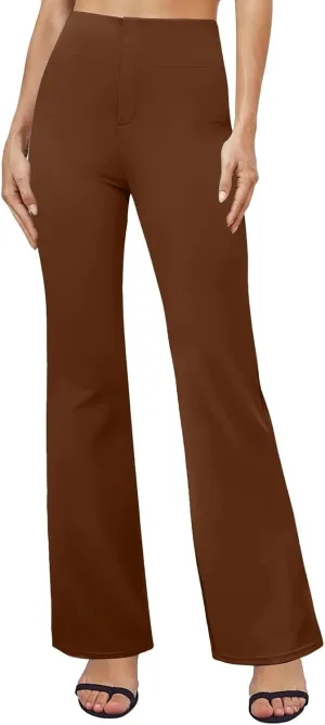 Flared Leggings for Women Workout Gym Cargo Workout Yoga Pant Pocket Stretch High Waist Casual Bootcut Tights Trouser