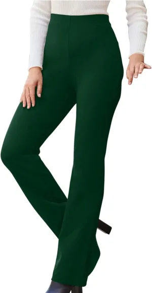 Flared Pull On Work Pants for Women Tall Yoga Leggings High Waist Stretchy Bootcut Office Business Casual Gym Trousers