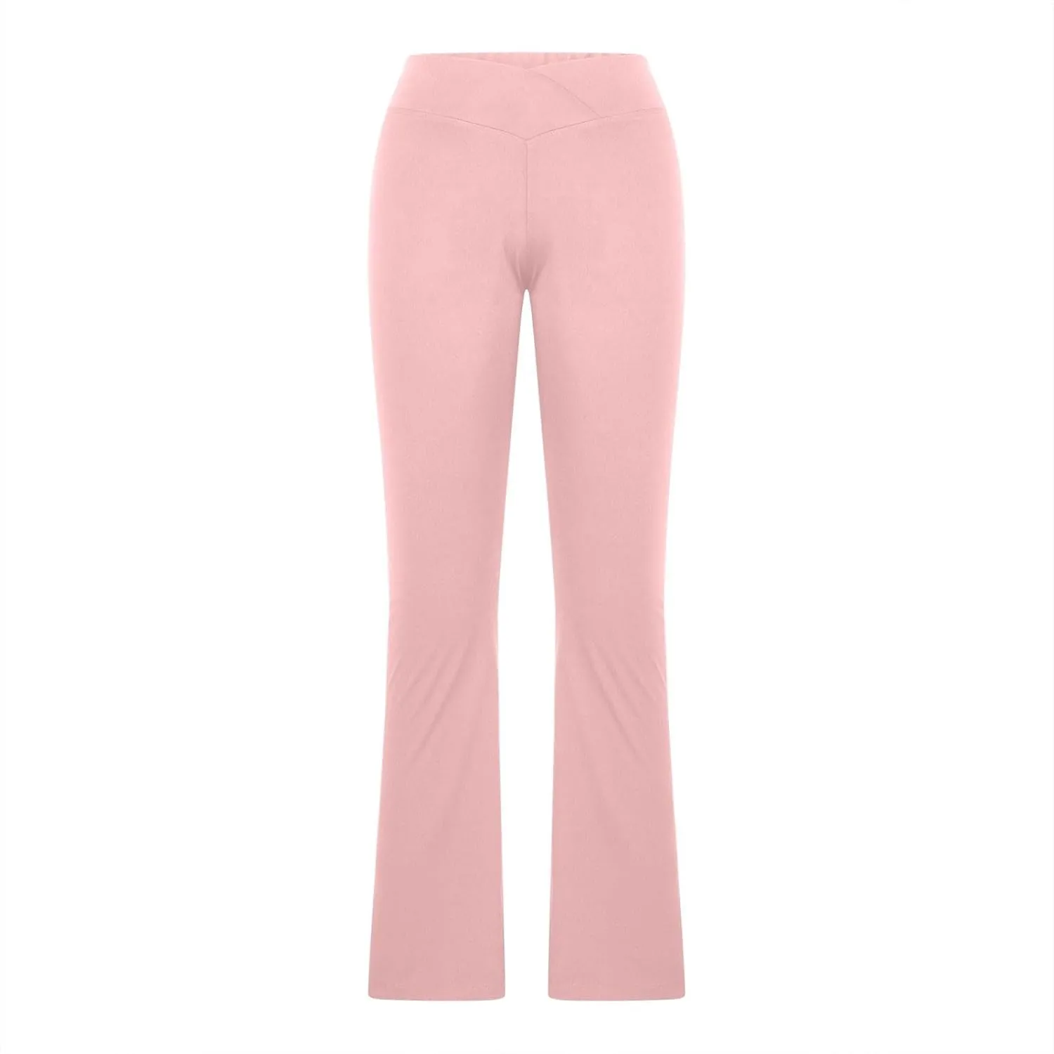 Flared Yoga Pants Women Crossover V Waist Leggings Elastic High Waisted Bootcut Bell Bottoms Stretch Workout Slim Fit Pants