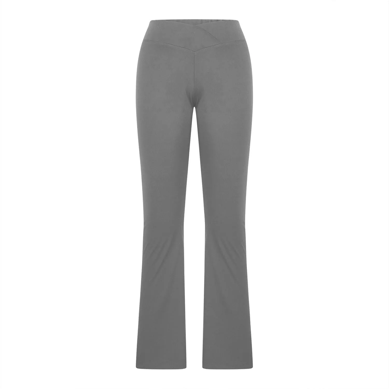 Flared Yoga Pants Women Crossover V Waist Leggings Elastic High Waisted Bootcut Bell Bottoms Stretch Workout Slim Fit Pants