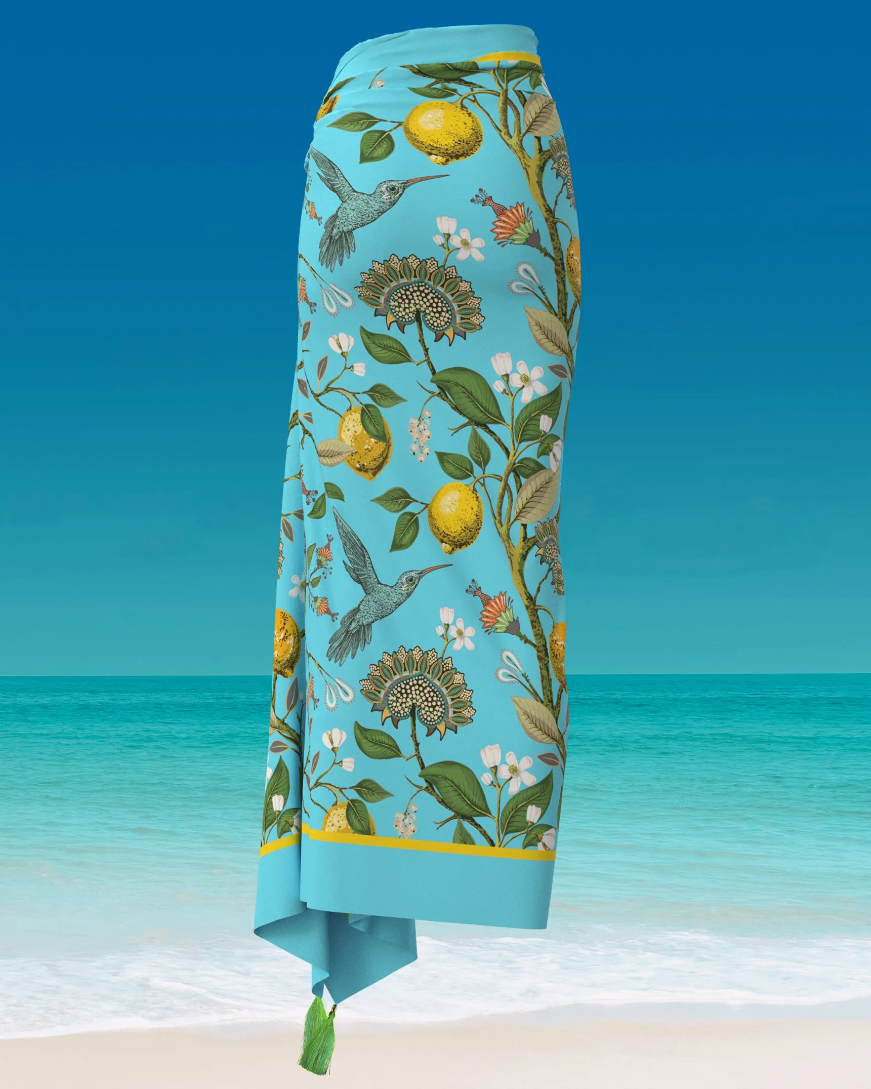 Flora Organic Cotton Pareo in Turquoise