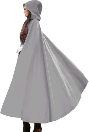 Flygo Women Wool Blend Hooded Cape Fall Winter Cloak with Hood Windproof Poncho Maxi Coat